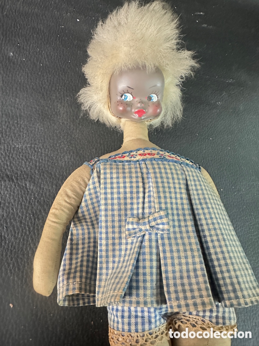 Mu&ntilde;ecas extranjeras: Mu&ntilde;eca de trapo cara pintada a mano - Foto 5