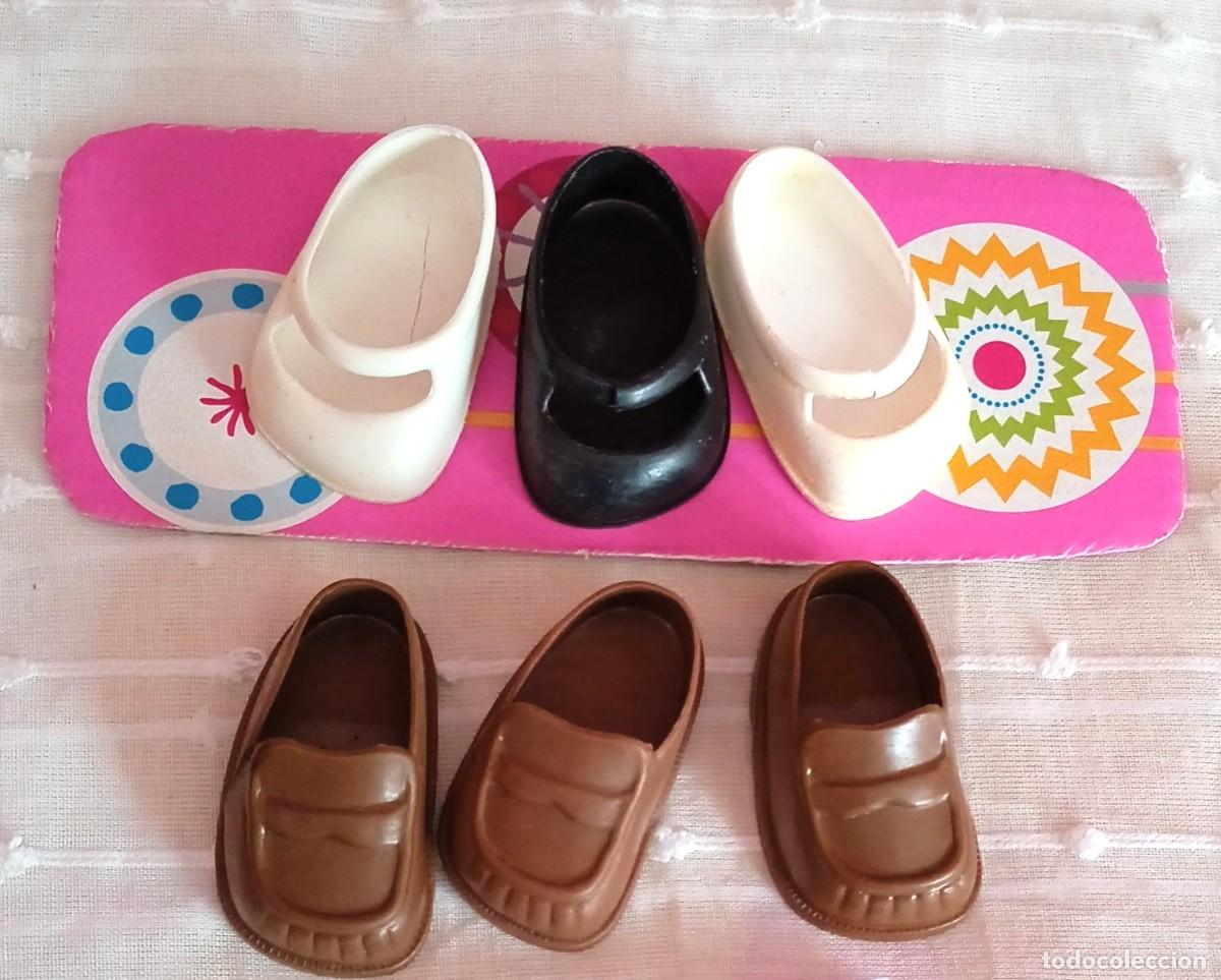 Mu&ntilde;ecas Lesly Cl&aacute;sicas de colecci&oacute;n: LOTE 6 ZAPATOS LESLY CON ROTURA-A&Ntilde;OS 70