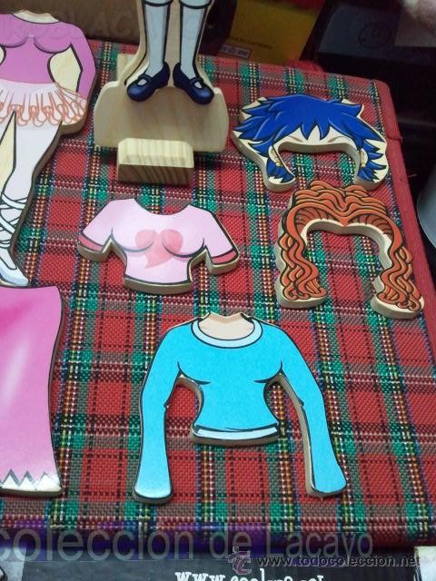 Mu&ntilde;ecas modernas: MU&Ntilde;ECA MADERA PUZZLE MAGNETICA CON MONTONES DE COMPLEMENTOS - Foto 3