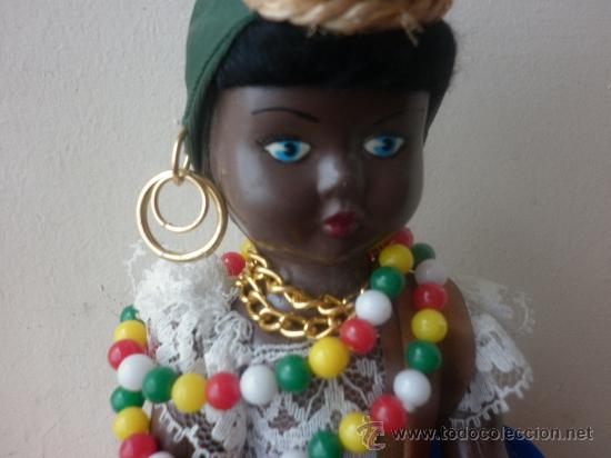 Mu&ntilde;ecas modernas: ANTIGUA MU&Ntilde;ECA NEGRA DE CELULOIDE DE R&Iacute;O DE JANEIRO, BRASIL - Foto 2