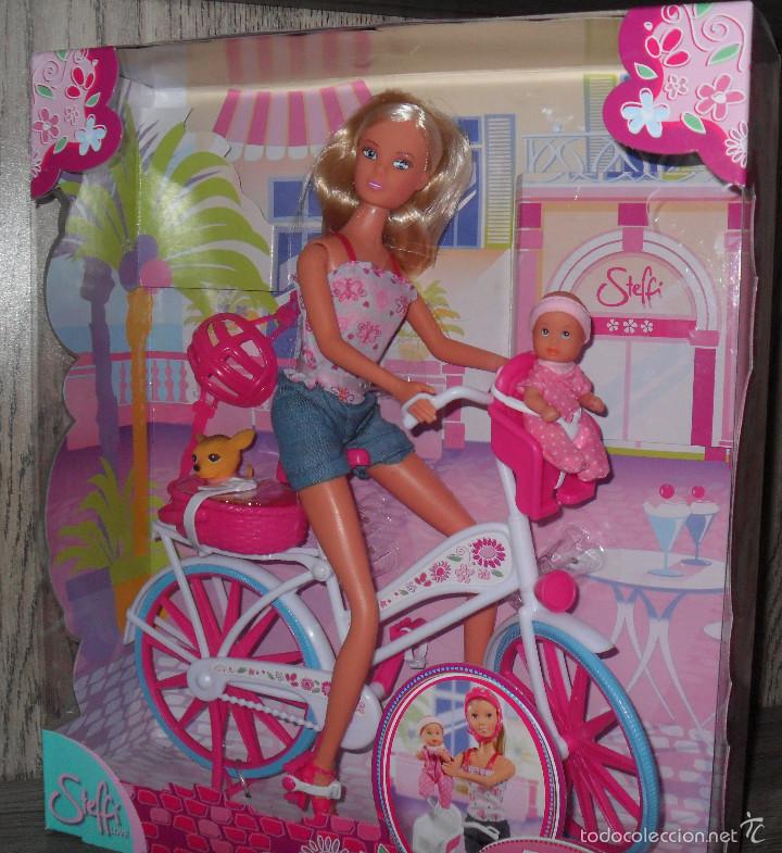 Mu&ntilde;ecas modernas: Mu&ntilde;eca Steffie Love Con Bebes en Bicicleta - Foto 1