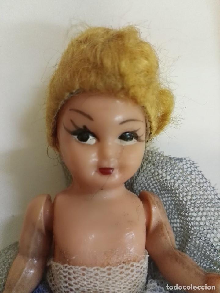 Mu&ntilde;ecas modernas: Mu&ntilde;eca bailarina antigua de celuloide - Foto 2