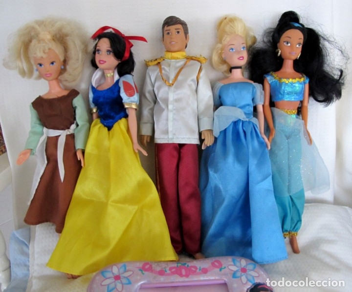 lote de cinco muñecos disney tamaño barbie y de Comprar