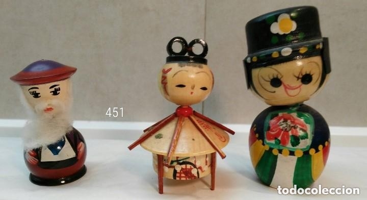 Mu&ntilde;ecas modernas: Lote de 5 mu&ntilde;ecos de madera - Foto 1
