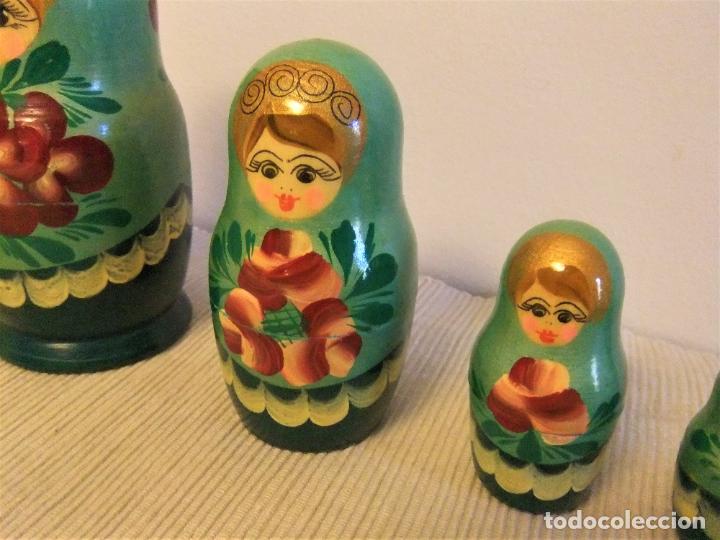 Mu&ntilde;ecas modernas: ANTIGUA MATRIUSKA DE 5 PIEZAS - Foto 5