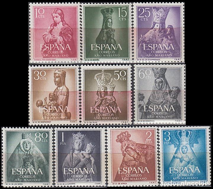 Modern Dolls: Espa&ntilde;a. A&ntilde;o 1954, Edifil 1132/41 ''V&iacute;rgenes'' (Sellos nuevos sin se&ntilde;al de fijasellos MNH).