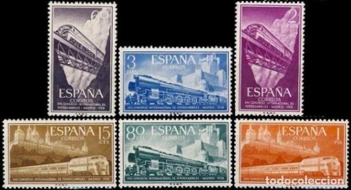 Modern Dolls: Espa&ntilde;a. A&ntilde;o 1958, Edifil 1958, Edifil 1232/37* ''Ferrocarriles''./ (Con fijasellos).
