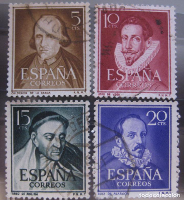 Modern Dolls: Espa&ntilde;a. A&ntilde;o 1950, Edifil 1071/74us ''Literatos''./ Usados, ver foto.