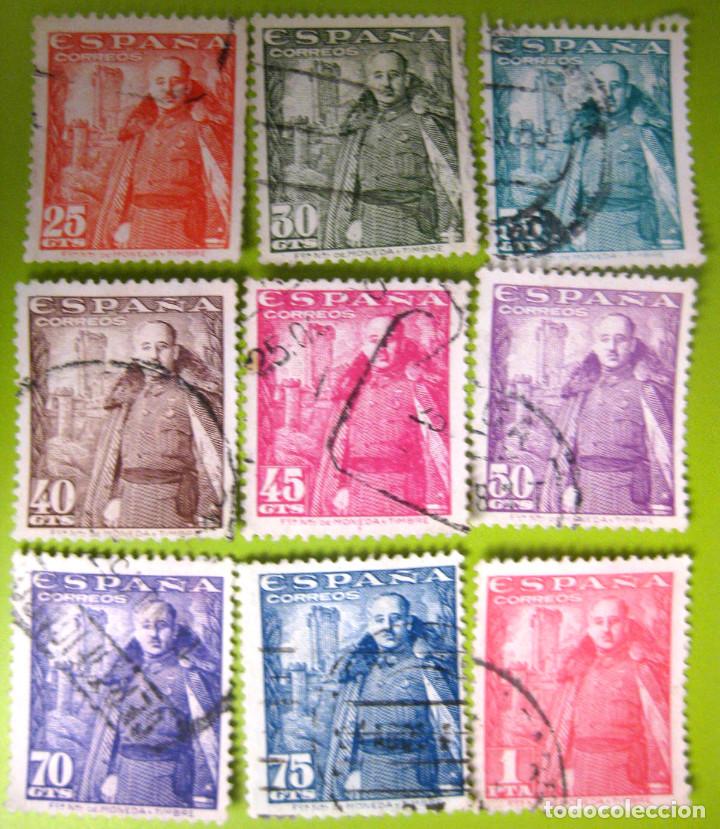 Modern Dolls: Espa&ntilde;a. A&ntilde;os 1948-54, Edifil 1024/32 us. ''Franco y Castillo de la Mota''./ (Ver foto).