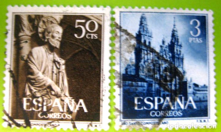 Modern Dolls: Espa&ntilde;a. A&ntilde;o 1954, Edifil 1130/31 us ''A&ntilde;o Santo Compostelano''./ Sello usado.