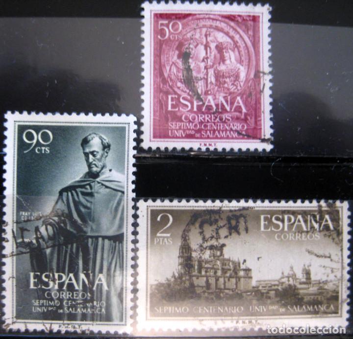 Modern Dolls: Espa&ntilde;a. A&ntilde;o 1953, Edifil 1126/28 us ''Universidad de Salamanca''./ Usados./ Fotos.