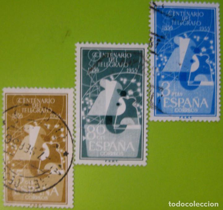 Bonecas Modernas: Espa&ntilde;a. A&ntilde;o 1955, Edifil 1180/82* ''Centenario del Tel&eacute;grafos''./ Nuevos con fijasellos.