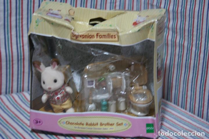Mu&ntilde;ecas modernas: SYLVANIAN SET HERMANO CONEJO CHOCOLATE BA&Ntilde;O - Foto 7