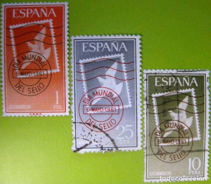Bonecas Modernas: Espa&ntilde;a. A&ntilde;o 1961, Edifil 1348/50 us. ''D&iacute;a Mundial del Sello&rdquo;./ Usados. ver foto.