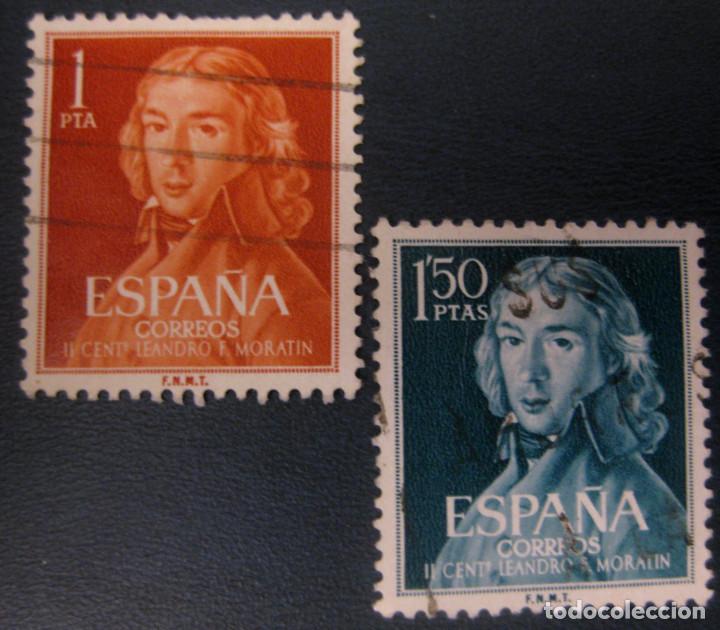 Bonecas Modernas: Espa&ntilde;a. A&ntilde;o 1961, Edifil 1328/29 us. ''Leandro Fern&aacute;ndez de Morat&iacute;n&rdquo;./ Usados, Ver foto.
