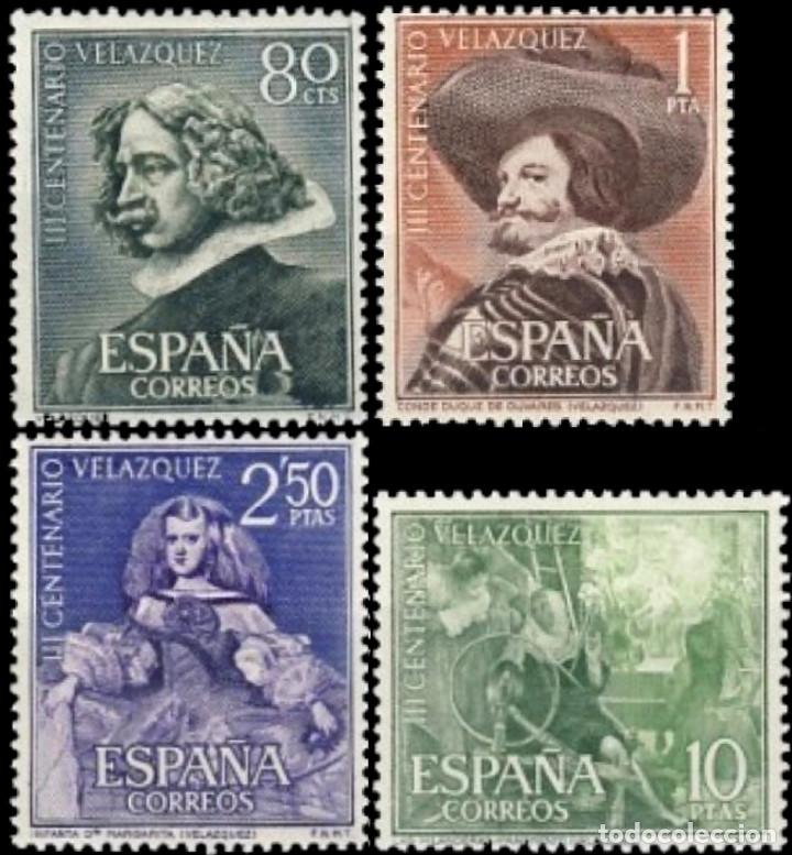 Bonecas Modernas: Espa&ntilde;a. A&ntilde;o 1961, Edifil 1340/43**. ''III Cent. de la Muerte de Vel&aacute;zquez&rdquo;./ Nuevos, sin fijasellos.