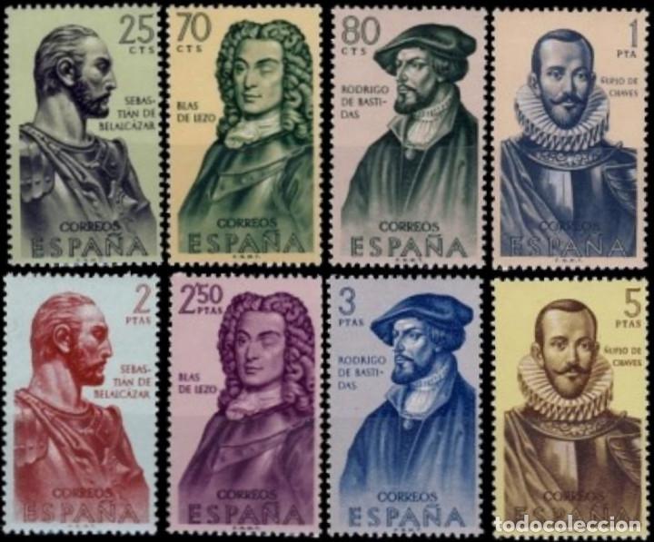 Bambole Moderne: Espa&ntilde;a. A&ntilde;o 1961, Edifil 1374/81**. ''Forjadores de Am&eacute;rica''./ Nuevos, sin fijasellos. MNH.