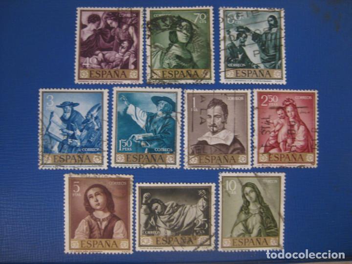 Bambole Moderne: Espa&ntilde;a. A&ntilde;o 1962, Edifil 1418/27 us ''Zurbar&aacute;n-Pinturas''./ Usados.