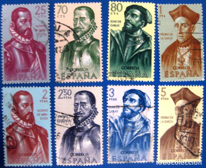 Bambole Moderne: Espa&ntilde;a. A&ntilde;o 1962, Edifil 1454/61 us. ''Forjadores de Am&eacute;rica''./ Usados.