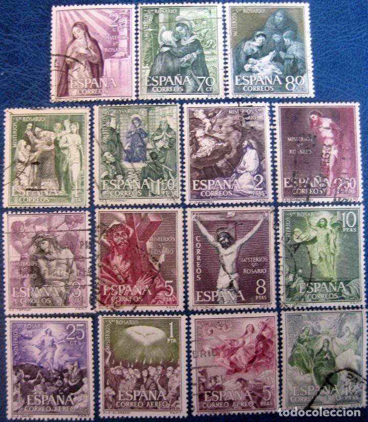 Bambole Moderne: Espa&ntilde;a. A&ntilde;o 1962, Edifil 1463/77 us. ''Misterios del Santo Rosario''./ Usados.