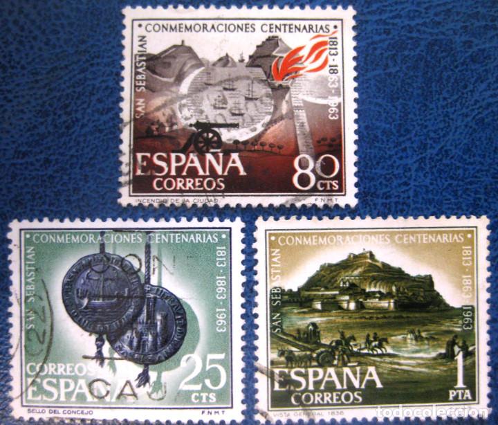 Bambole Moderne: Espa&ntilde;a. A&ntilde;o 1963, Edifil 1516/18 us ''Conmemoraciones de San Sebasti&aacute;n''./ Usados.