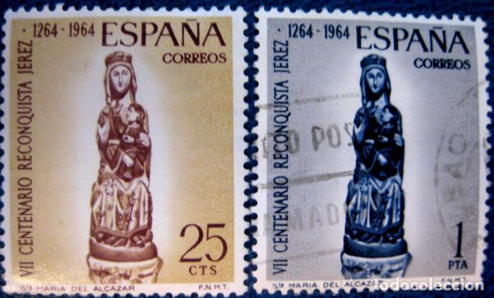 Bambole Moderne: Espa&ntilde;a. A&ntilde;o 1964, Edifil 1615/16 us ''Reconquista de J&eacute;rez - Virgen del Alc&aacute;zar''./ Usados.