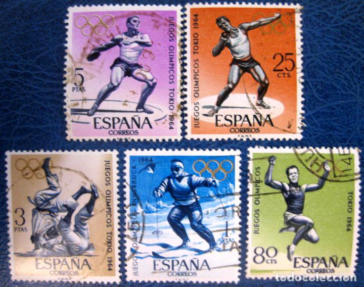 Bambole Moderne: Espa&ntilde;a. A&ntilde;o 1964, Edifil 1617/21 us ''Juegos Ol&iacute;mpicos de Innsbruck y Tokio''./ Usados.