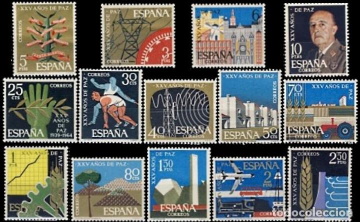 Bambole Moderne: Espa&ntilde;a. A&ntilde;o 1964, Edifil 1576/89** ''XXV A&ntilde;os de Paz''./ Nuevos, sin fijasellos. MNH.