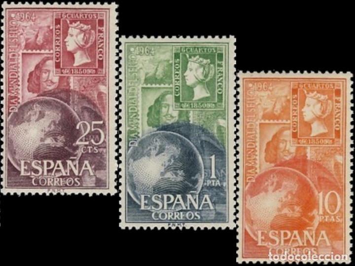 Mu&ntilde;ecas modernas: Espa&ntilde;a. A&ntilde;o 1964, Edifil 1595/97** ''D&iacute;a Mundial del Sello''./ Nuevos, sin fijasellos. MNH.