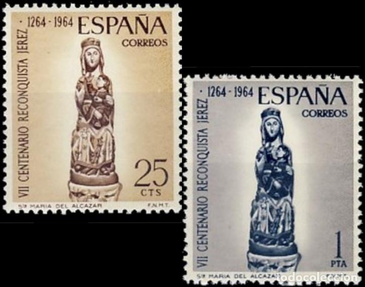 Bambole Moderne: Espa&ntilde;a. A&ntilde;o 1964, Edifil 1615/16 us ''Reconquista de J&eacute;rez - Virgen del Alc&aacute;zar''./ Nuevos, MNH.