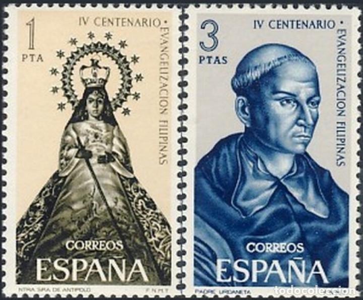 Mu&ntilde;ecas modernas: Espa&ntilde;a. A&ntilde;o 1965, Edifil 1693/94** ''Evangelizaci&oacute;n de Filipinas''./ Nuevos, sin fijasellos. MNH.