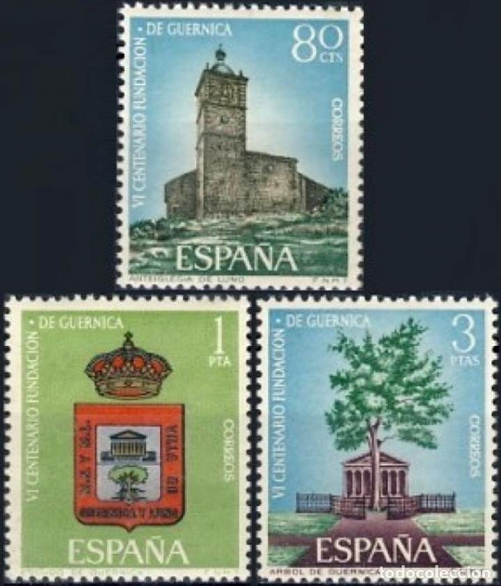 Mu&ntilde;ecas modernas: Espa&ntilde;a. A&ntilde;o 1966, Edifil 1720/22** ''Fundaci&oacute;n de Guernica''./ Nuevos, sin fijasellos. MNH.