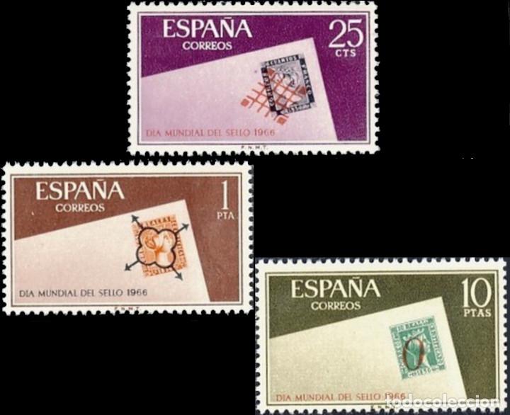 Mu&ntilde;ecas modernas: Espa&ntilde;a. A&ntilde;o 1966, Edifil 1723/25** ''D&iacute;a Mundial del Sello''./ Nuevos, sin fijasellos. MNH.