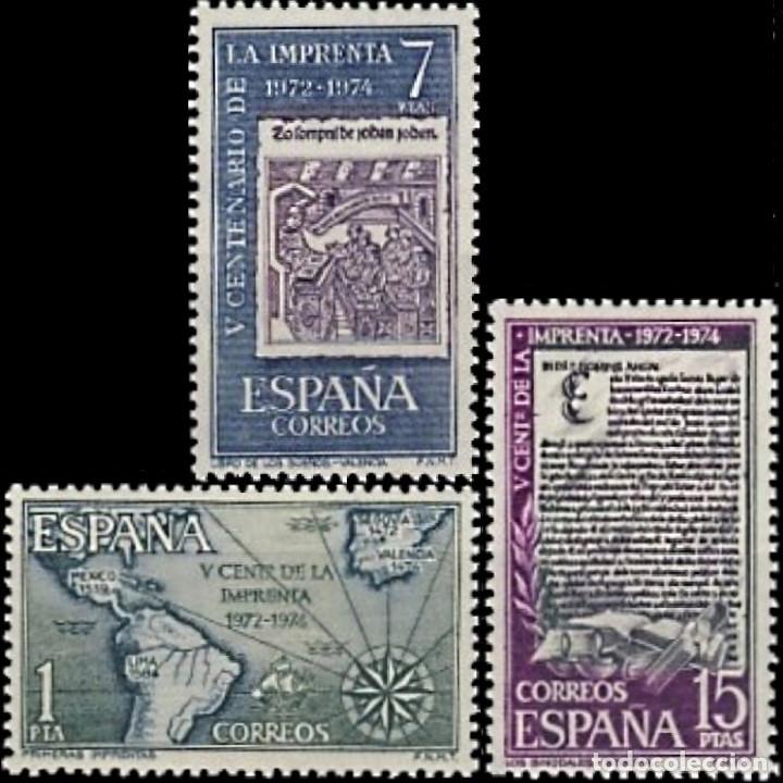 Moderne Puppen: Espa&ntilde;a. A&ntilde;o 1973, Edifil 2164/66 ** ''V Cent. de la Imprenta''./ Nuevos, sin fijasellos. MNH.