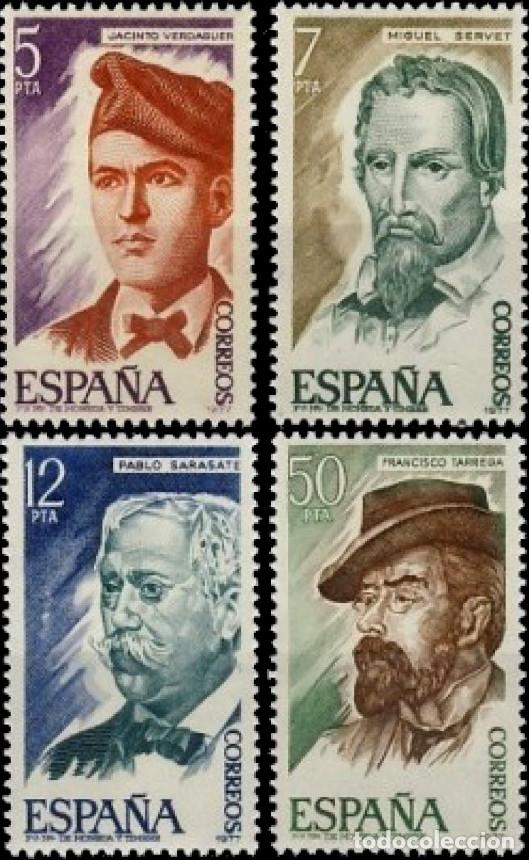 Mu&ntilde;ecas modernas: Espa&ntilde;a. A&ntilde;o 1977, Edifil 2398/01** ''Personajes Espa&ntilde;oles''./ Nuevos, sin fijasellos. MNH.