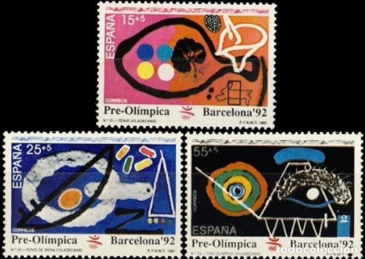 Bonecas Modernas: Espa&ntilde;a. A&ntilde;o 1991, Edifil 3134/36** ''Barcelona 92: VII Ser. Pre-Ol&iacute;mpica''./ Nuevos, sin fijasellos.