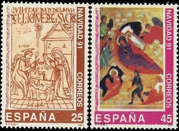 Bonecas Modernas: Espa&ntilde;a. A&ntilde;o 1991, Edifil 3142/43** ''Navidad: Ilustraci&oacute;n e Icono''./ Nuevos, sin fijasellos. MNH.