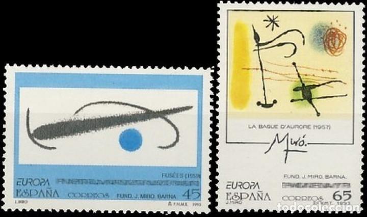 Bonecas Modernas: Espa&ntilde;a. A&ntilde;o 1993, Edifil 3250/51** ''Europa CEPT: Joan Mir&oacute;, pinturas''./ Nuevos, sin fijasellos. MN