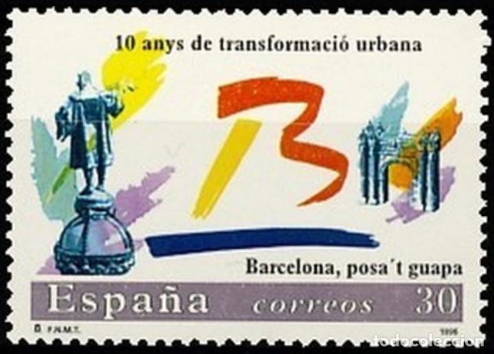 Bambole Moderne: Espa&ntilde;a. A&ntilde;o 1996, Edifil 3411** ''Barcelona, ponte guapa: Monumentos''./ Nuevos, sin fijasellos. MNH