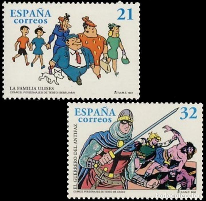 Poup&eacute;es Modernes: Espa&ntilde;a. A&ntilde;o 1997, Edifil 3486/87** ''Comics: La familia Ulises, El Guerrero del Antif./ Nuevos, MNH.