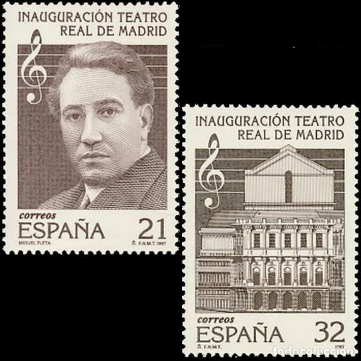 Bambole Moderne: Espa&ntilde;a. A&ntilde;o 1997, Edifil 3514/15** ''Teatro Real de Madrid: Miguel Fleta y fachada''./ Nuevos, MNH.