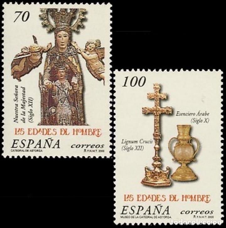 Bambole Moderne: Espa&ntilde;a. A&ntilde;o 2000, Edifil 3700/01** ''Las Edades del Hombre: Virgen y Lignum Crucis (Astorga)''./ MNH