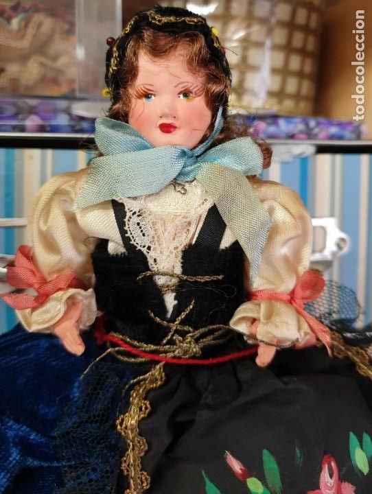 Mu&ntilde;ecas modernas: MU&Ntilde;ECA REGIONAL FRANCESA FRANCHE COMTE CELULOIDE 18 CM. ALTURA - Foto 2