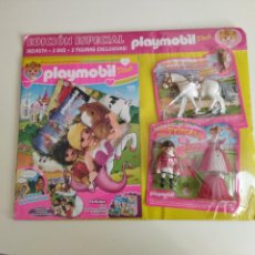 Muñecas Modernas: PLAYMOBIL PINK - PRINCESA Y CABALLO - REVISTA N.10 (2017) - 2 FIGURAS EXCLUSIVAS Y 2 DVD - NUEVO. Lote 302837823