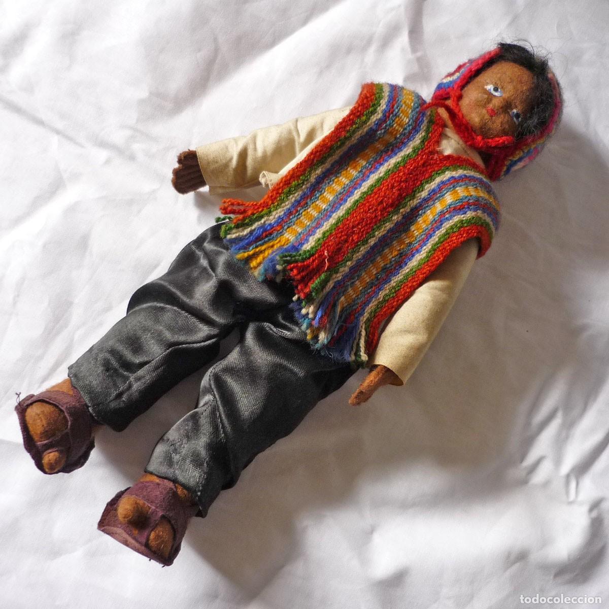 Mu&ntilde;ecas modernas: Mu&ntilde;eco de trapo y tela aborigen peruano - Foto 1