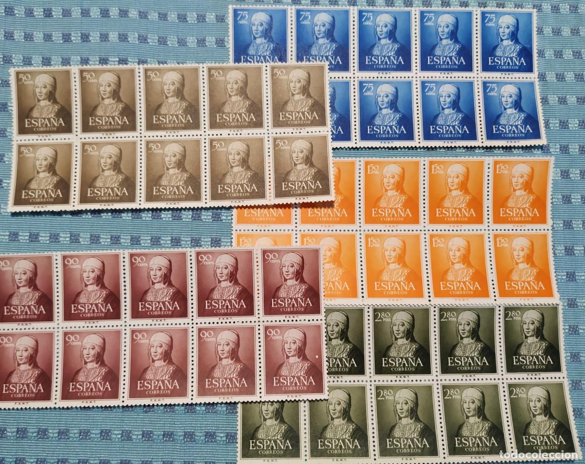 Bambole Moderne: Espa&ntilde;a. A&ntilde;o 1951, Edifil 1092/96 Blq.-10 ''Isabel terrestre''./ Nuevos sin goma./ La de la foto.