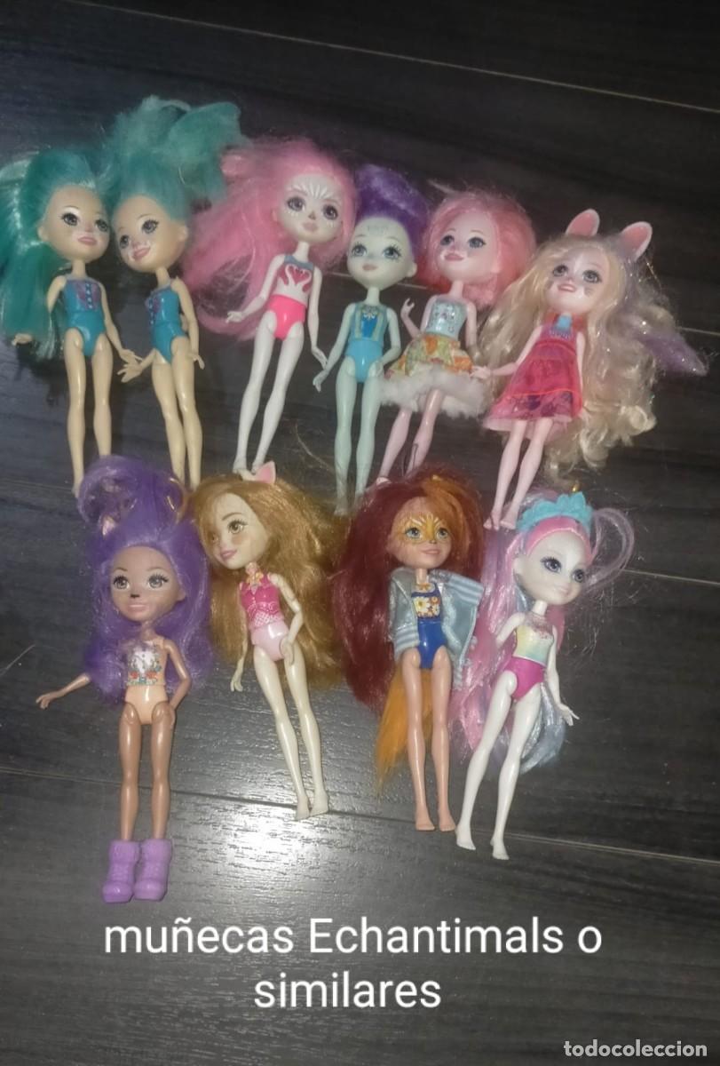 Mu&ntilde;ecas modernas: Lote 10 mu&ntilde;ecas echantimals y similares - Foto 1