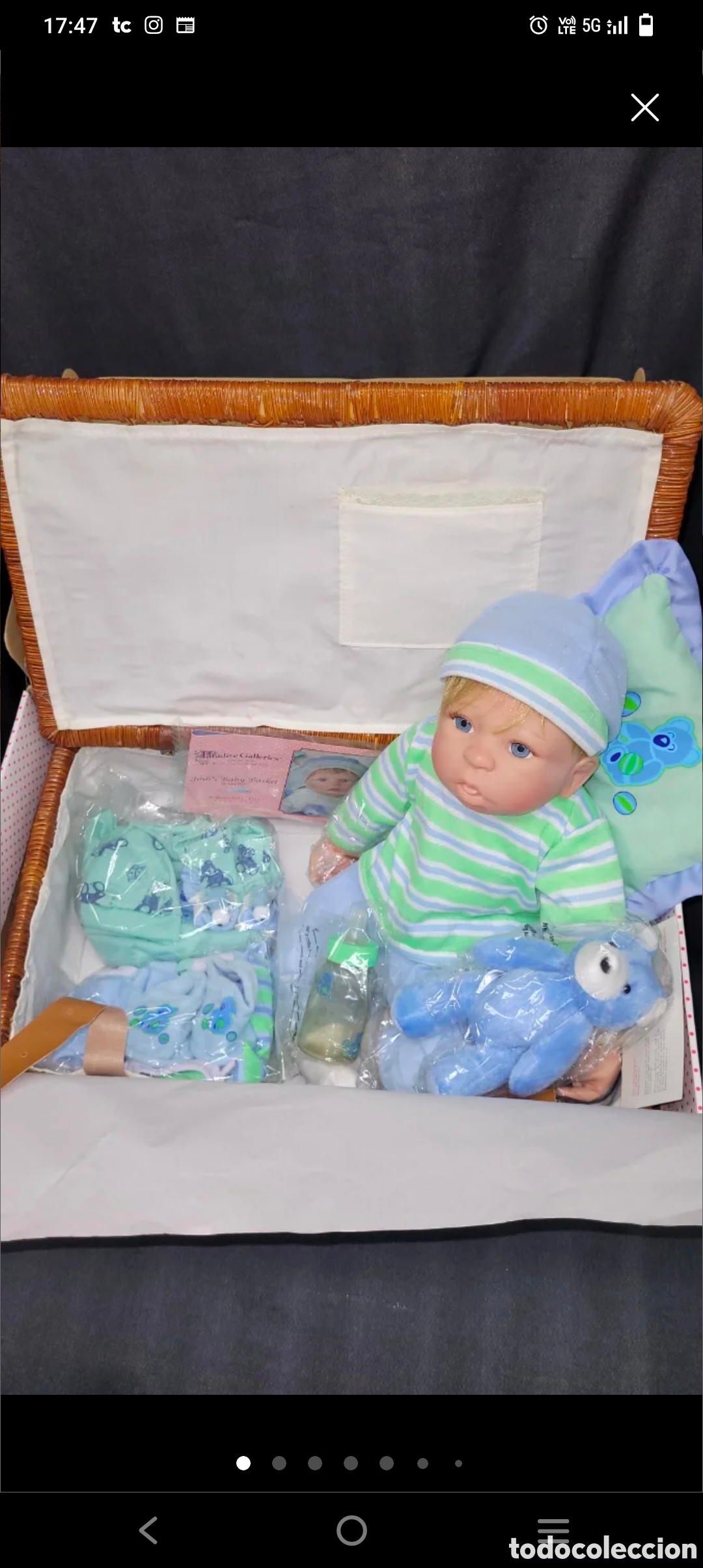 Mu&ntilde;ecas modernas: BEBE CON CANASTILLA NUEVO - Foto 1