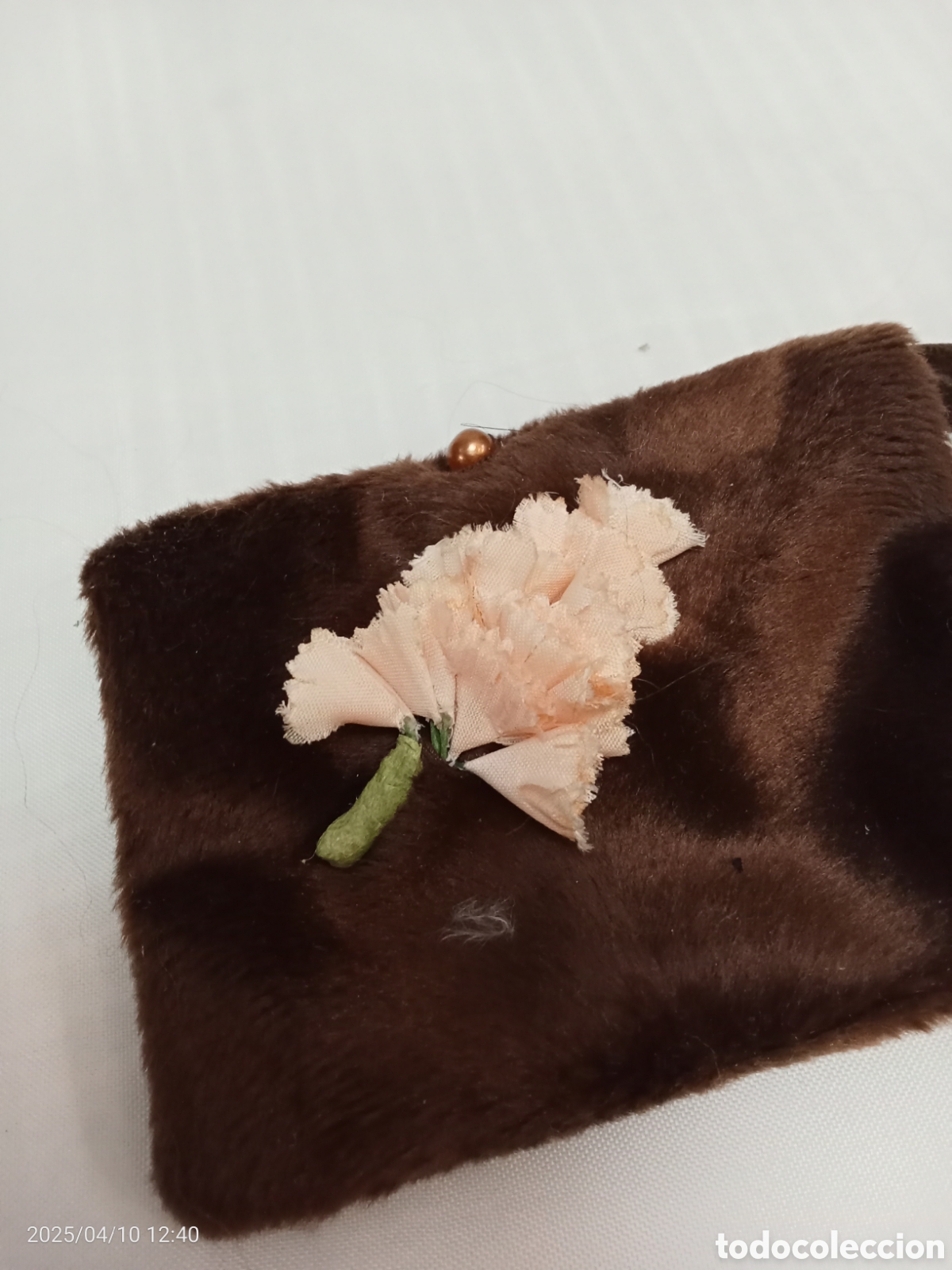 Mu&ntilde;ecas modernas: BOLSO MU&Ntilde;ECA MARRON Y FLOR ROSA - Foto 2