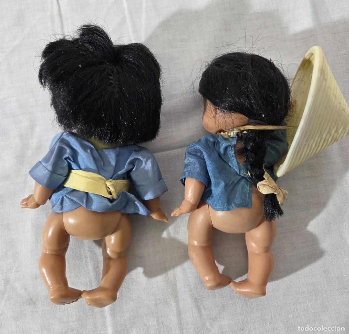 Mu&ntilde;ecas modernas: Pareja de mu&ntilde;ecas chinas en plastico o celuloide - Foto 4
